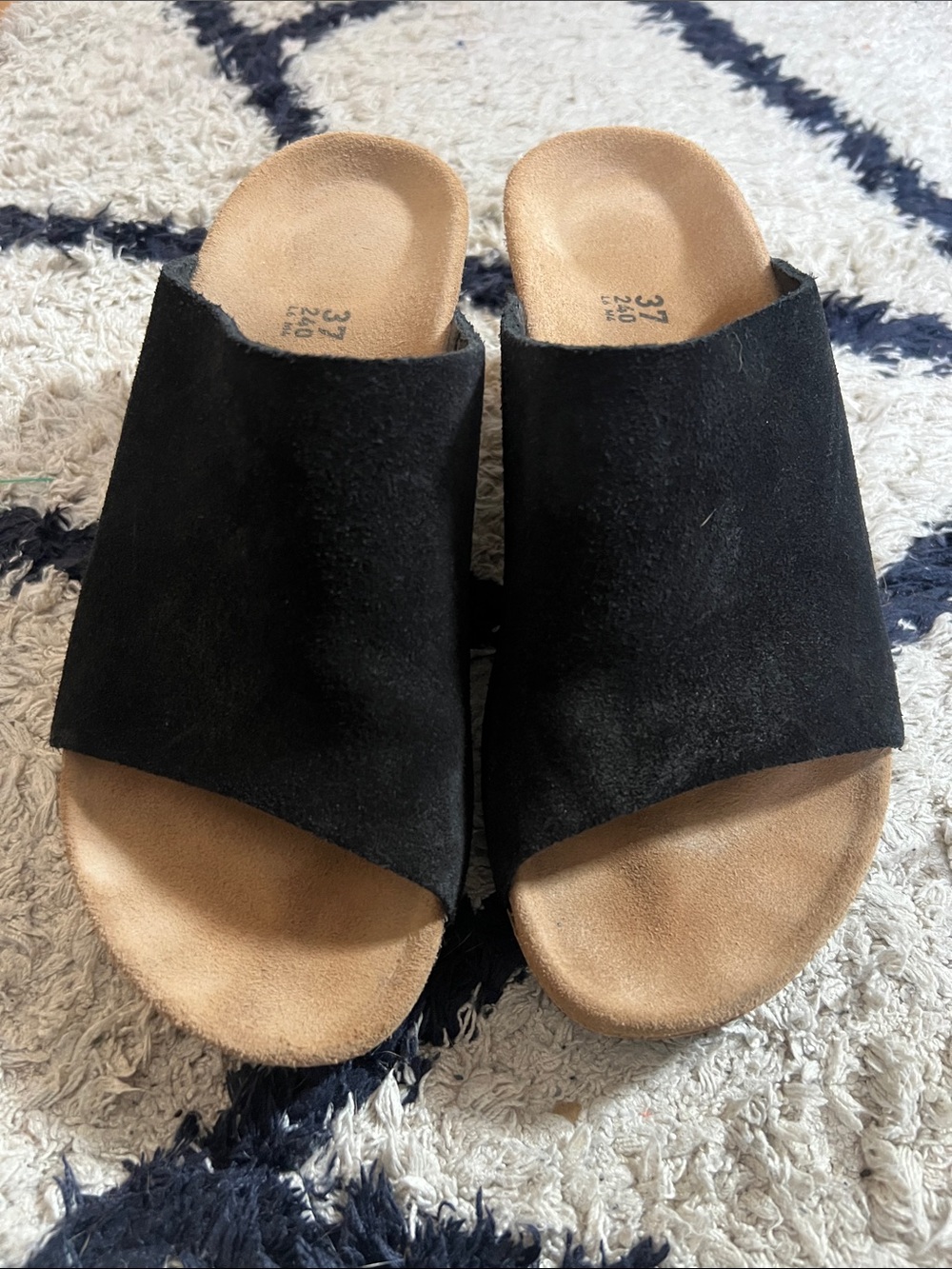 Papillio Black Suede Slide Sandals - Comfortable Everyday Slip-Ons